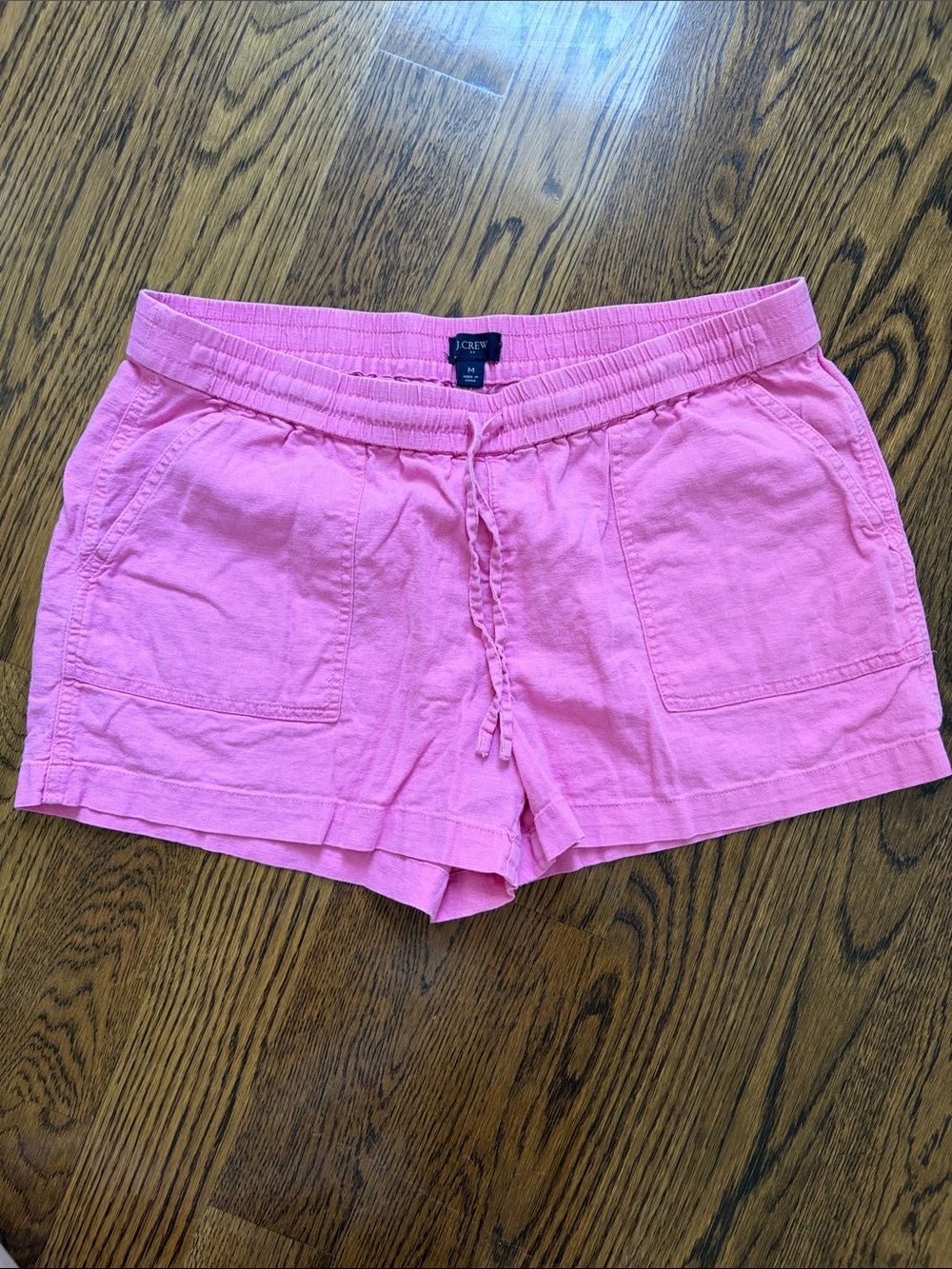 J. Crew Pink Drawstring Casual Linen-Blend Women's Shorts